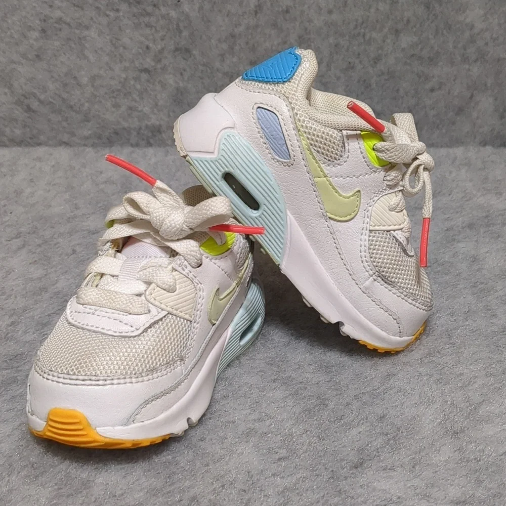 Nike Air Max 90 white - yellow Toddler Sneakers- SZ 5C
